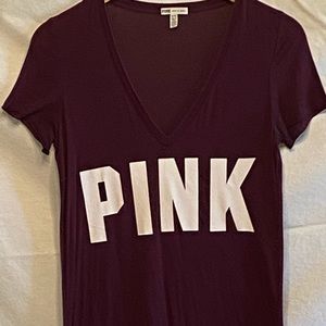 •Pink Victoria Secret Burgundy Tee